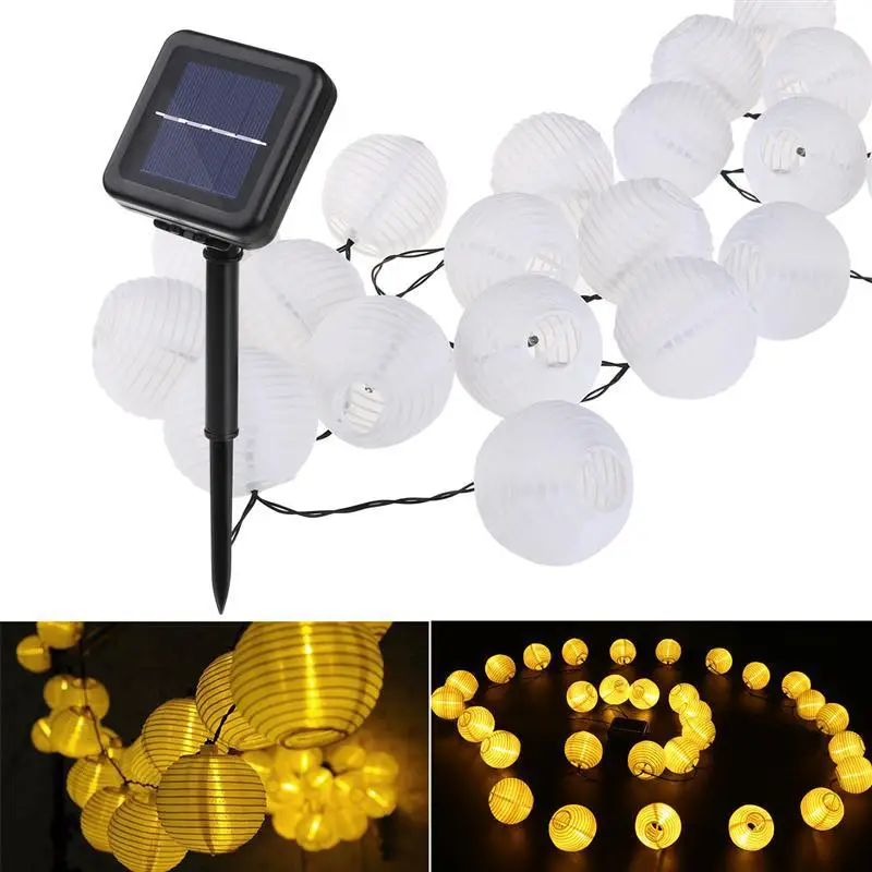 10 20 30 LED Lantern Ball String Light Outdoor Patio Waterproof Lamp Wedding Solar Garland Christmas Fairy Lights | Освещение