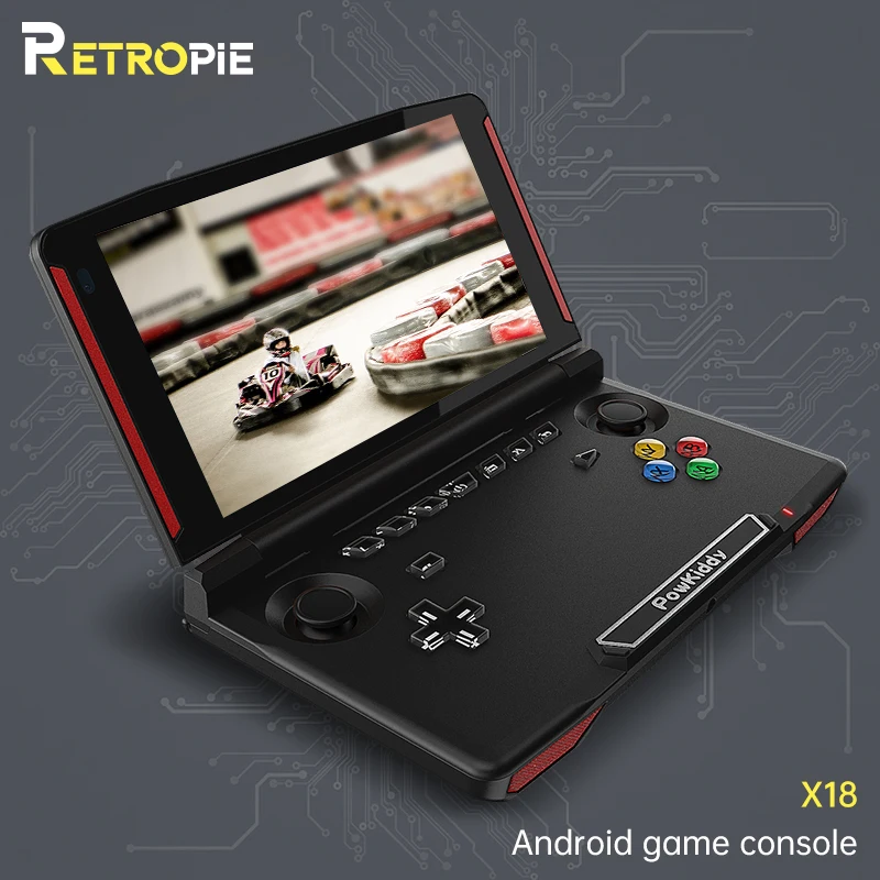 

Powkiddy X18 5.5 Inch Andriod Handheld Game Console 1280*720 Screen MTK 8163 Quad Core 2G RAM 32G ROM Video Handheld Game Player