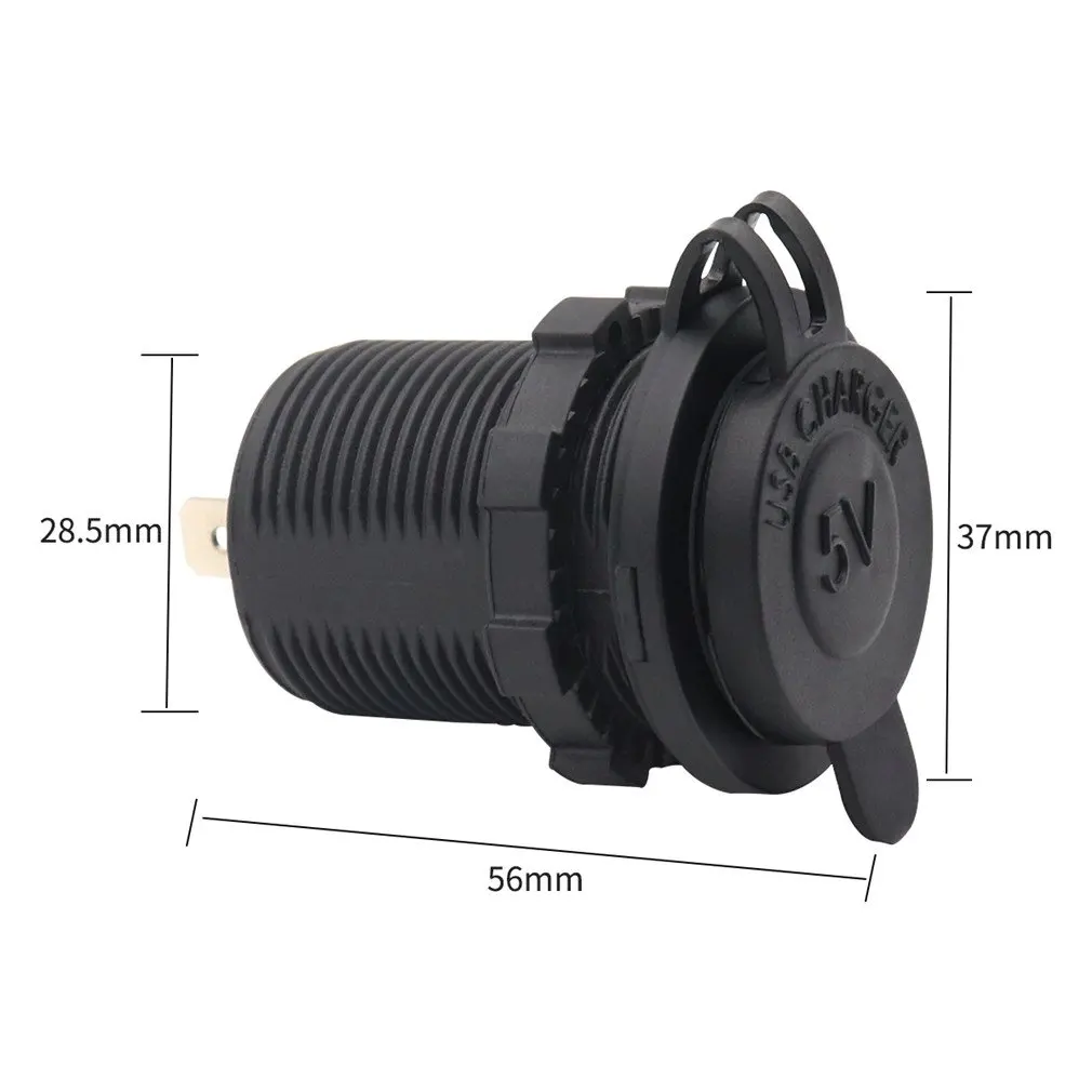 

AS234L Engraving Dual Port Input USB Car Charger Socket 4.8A 5V With Green Light Touch Button Switch