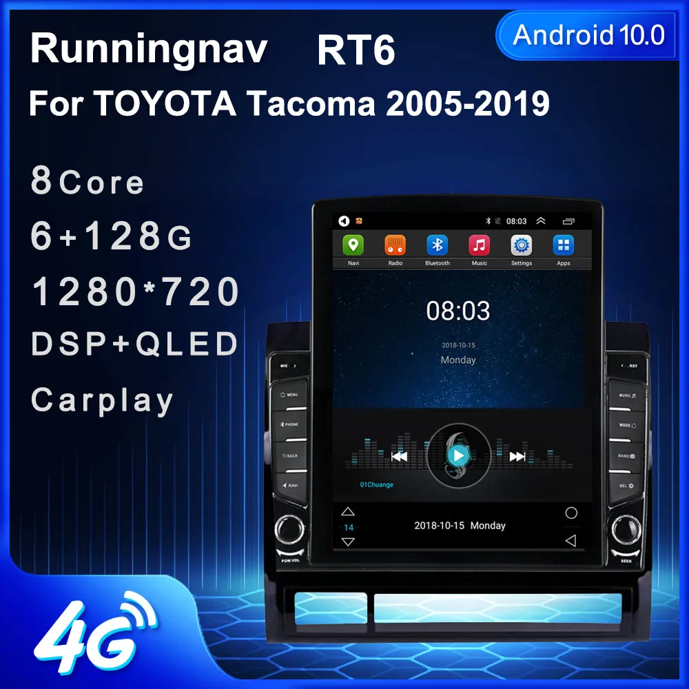 Автомобильный радиоприемник RAVTesla 9 7 дюйма Android 10 1 для TOYOTA Tacoma 2005 2006 2007 2008 2009