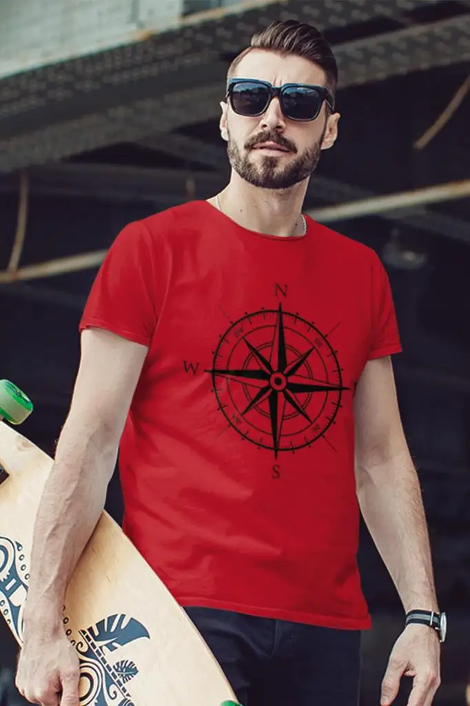

Compass Red Men 'S Tshirt-T-Shirt