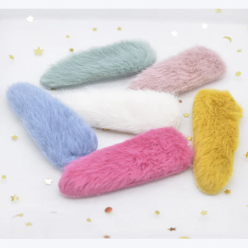 12 шт./лот 75 мм мягкая плюшевая норковая заколка для волос аппликация одежды шапки