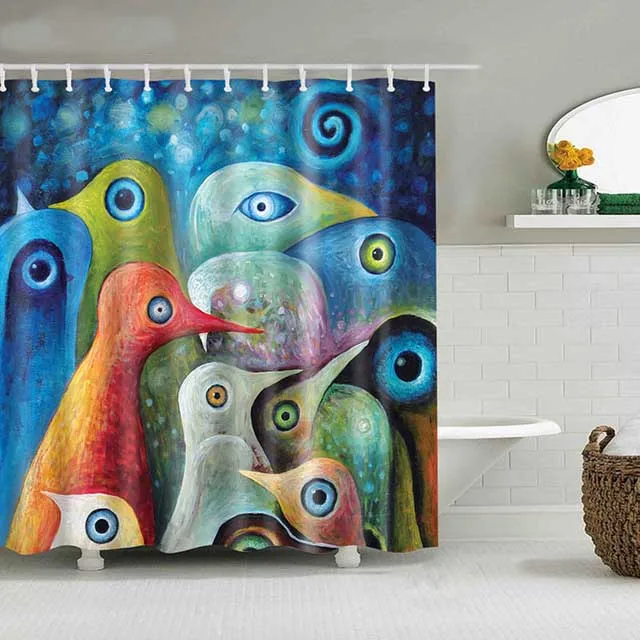 Мультяшная кошка занавеска для ванной водонепроницаемая душа полиэстер рисунок