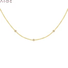 AIDE Модные Простые ожерелье для женщин INS S925 из стерлингового серебра с Золотое Ожерелье Bijoux Femme (украшения своими руками) ювелирные изделия оптовая продажа