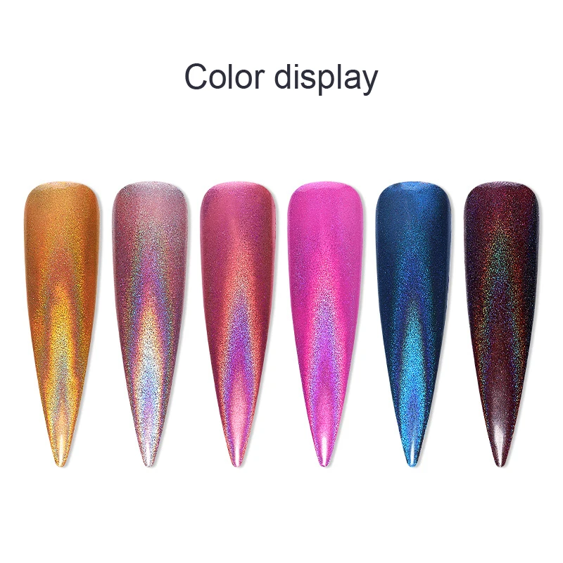 1 Box Glitter for Nails Holographic Dip Powder Mirror Polishing Chrome Pigments Nail Art Decorations Laser Dazzling Dust | Красота и