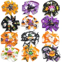2050 pc halloween pet dog bow ties necktie large bows with pumpkin skull accessories dog bow tie for small medium dog bows