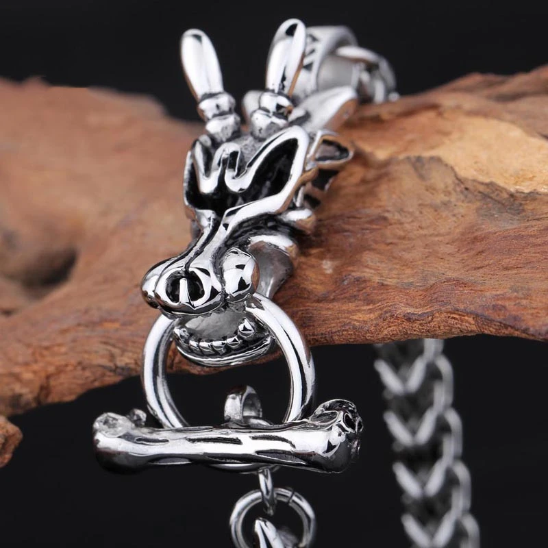 Мужские браслеты с драконом из нержавеющей стали в русском стиле ювелирные