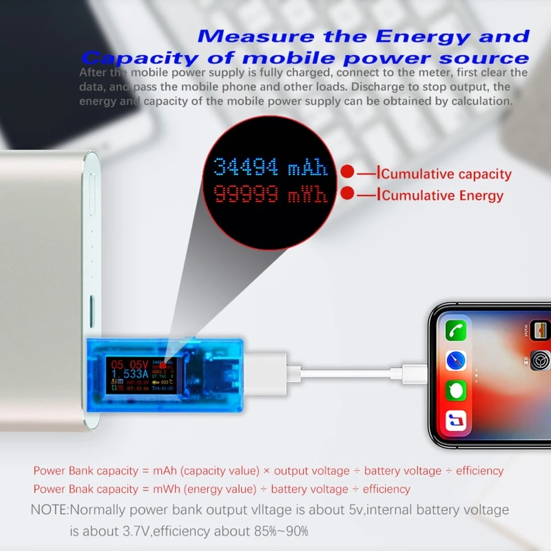 

4 digits USB QC3.0 Voltmeter Ammeter Voltage Charger Tester w/ Power-off Protect Y4QC