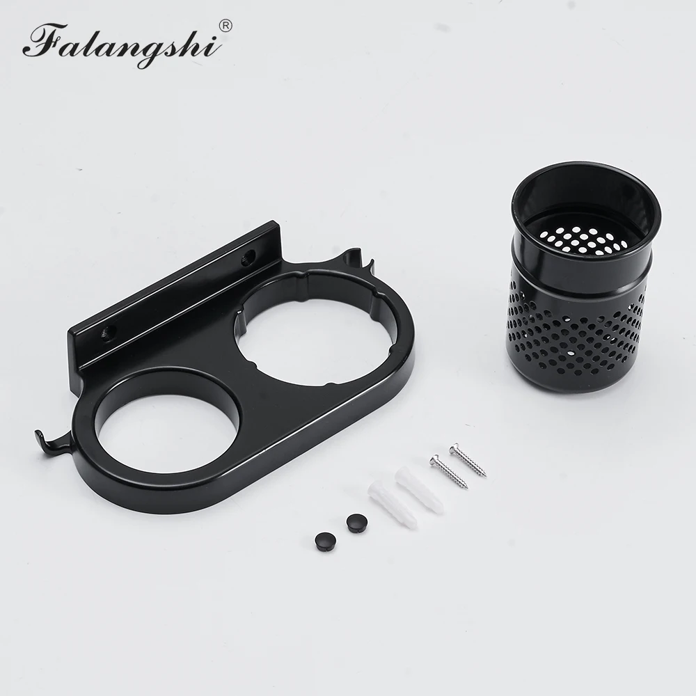 Falangshi алюминиевый фен для ванной комнаты с держателем зубных щеток органайзер