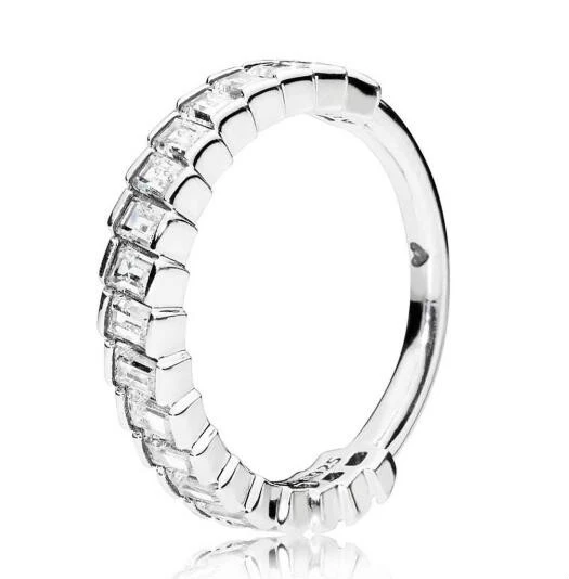 

925 Sterling Silver pan Ring Glacial Beauty Rings With Crystal For Women Wedding Party Gift EuroPe Fashion Jewelry