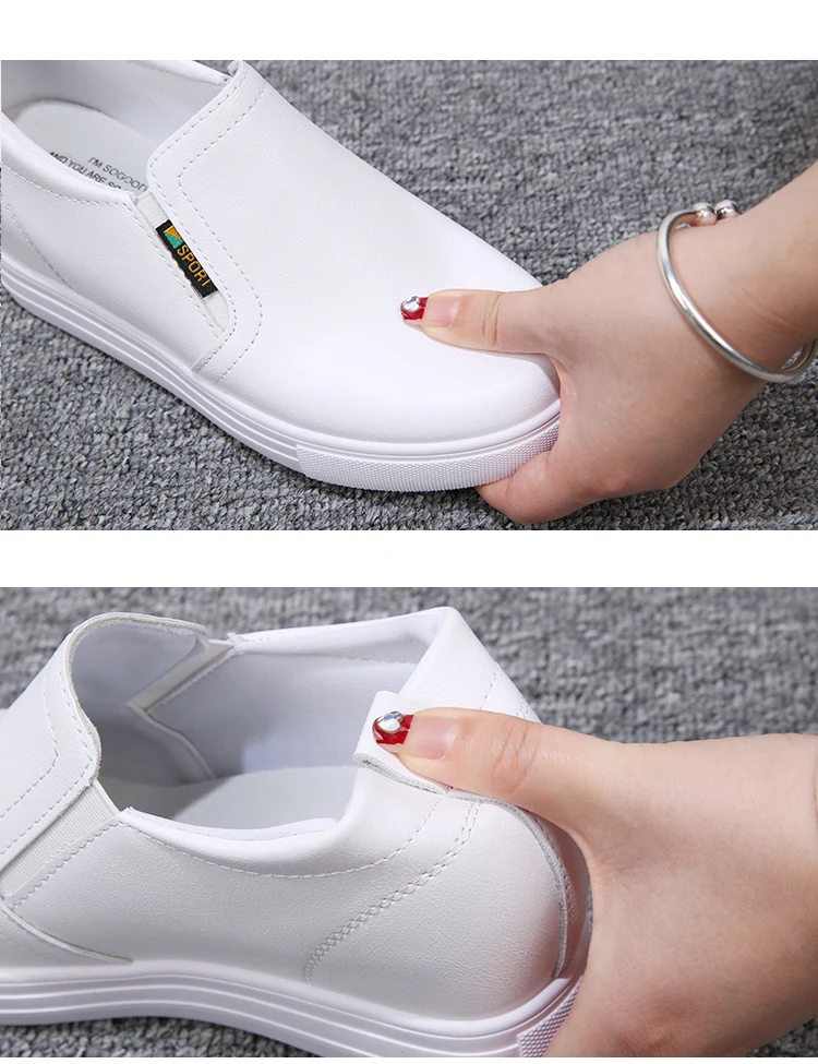 Pupuda/обувь на танкетке Женская черная обувь платформе Женские модные белые