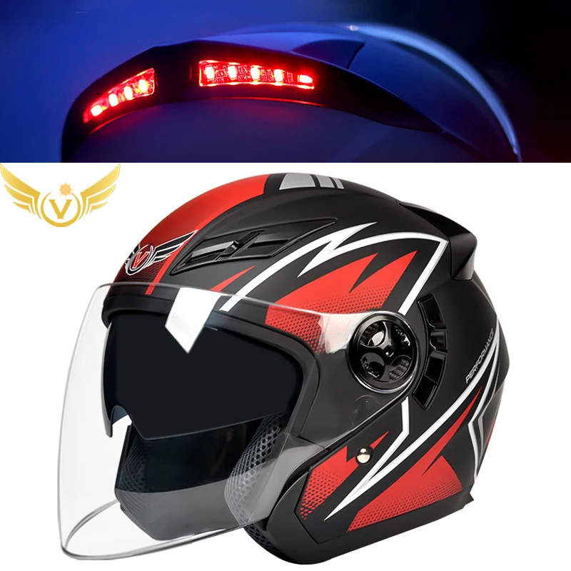 

Helmet Motorcycle Hamelion Approved Moto Equipment Supplies For Men Open Face ABS+PC Women Unisex Support Light Moped 3/4 Adults