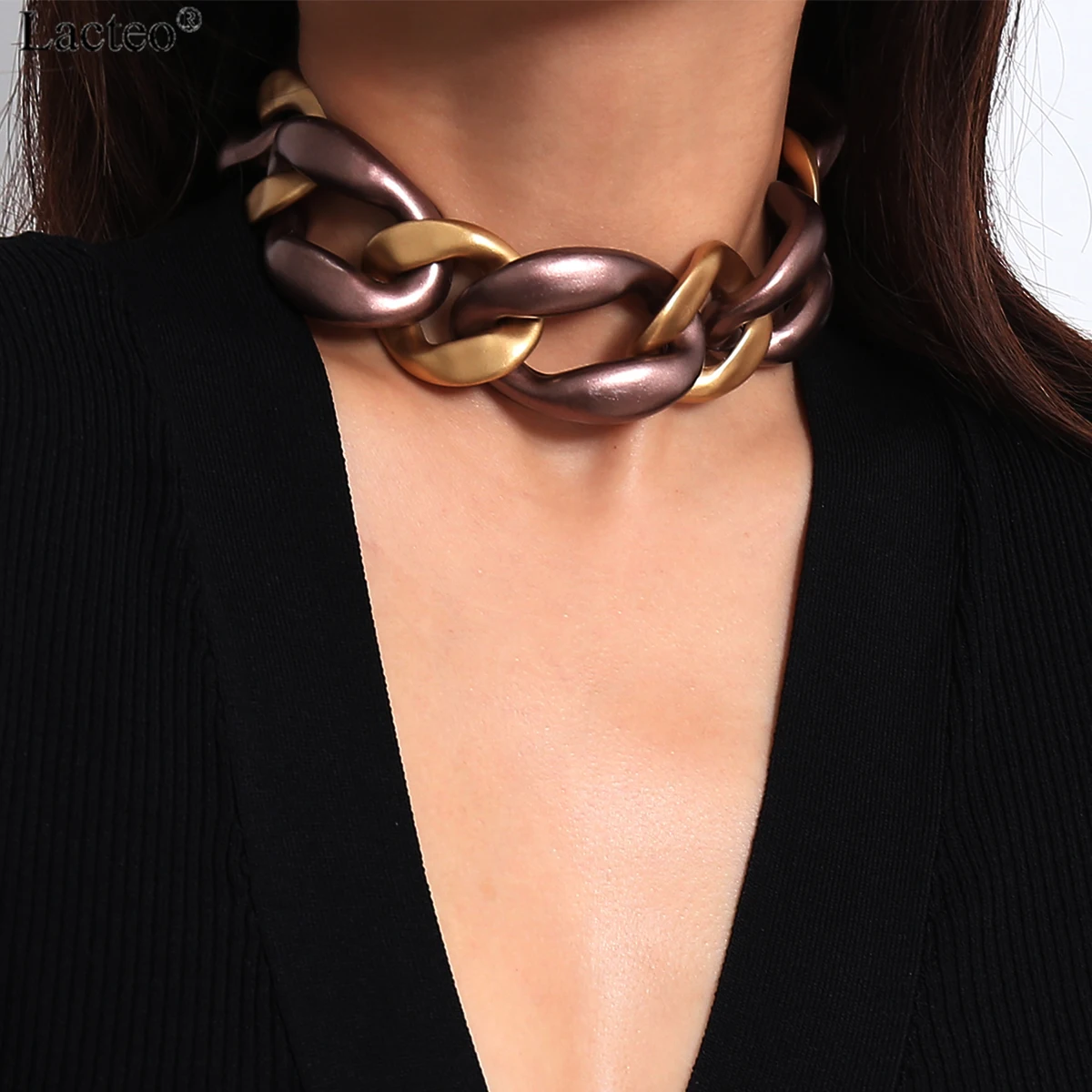 Женское Ожерелье чокер Lacteo 2 цвета массивное ожерелье с коротким воротником в