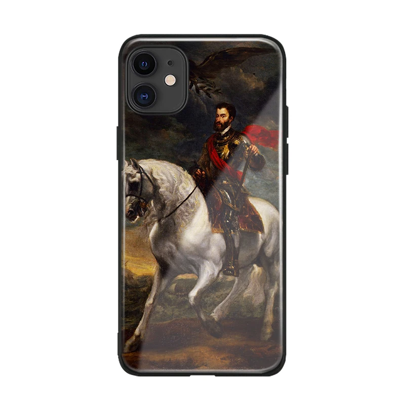Equestrian portrait of the Emperor Charles V Glass Silicone Phone Case For iPhone SE 6s 7 8 Plus X XR XS 11 Pro Max Cover Shell | Мобильные