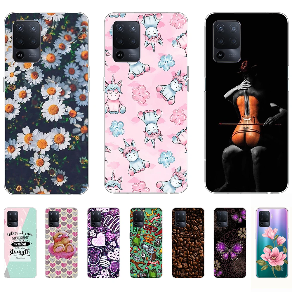 

Case for OPPO Reno5 Lite Silicon Cartoon Unicorn Shell Case 6.43inch Tpu Non-slip Soft Bumper Anti-knock Ultra-thin Personality