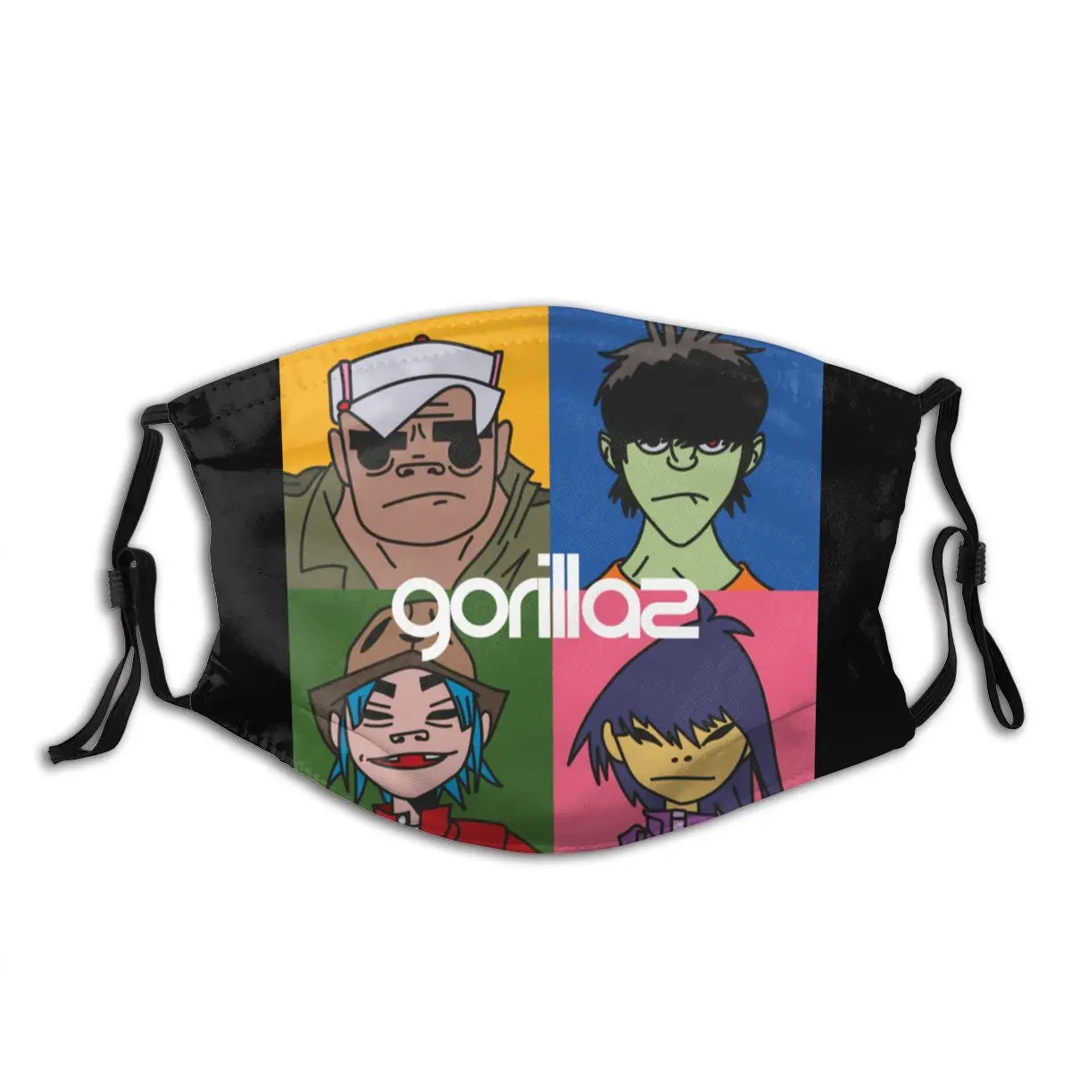 Винтажная аниме маска для лица Gorillaz Rock с принтом против смога защитная