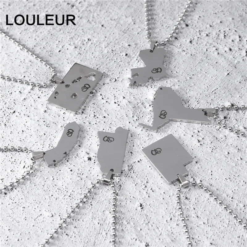 Мужское ожерелье из нержавеющей стали модное индивидуальное США карта бирка