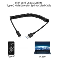 %e2%80%8busb 3 0 male to type c usb c 3 1 male extension cable spring coiled extender1