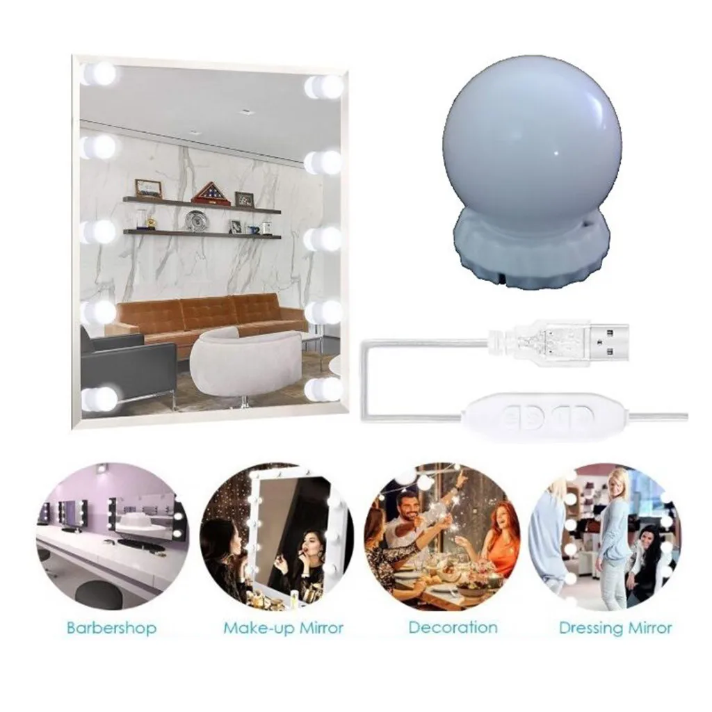 Для нанесения макияжа) со светодиодной подсветкой по краю и зеркальный