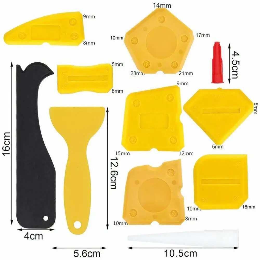 

17pcs/set Silicone Sealant Caulking Finishing Tools Kit Tile Floor Door Corner Sealant Glue Removal Cleaner