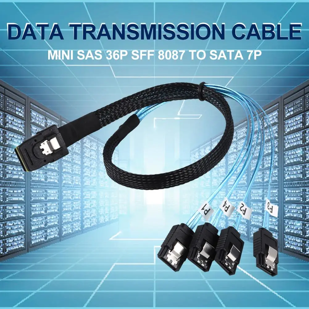 G0101 0 5 м кабель MINI SAS 36P с волокнно Оптической вилкой 8087 до 4 SATA 7P разделительный