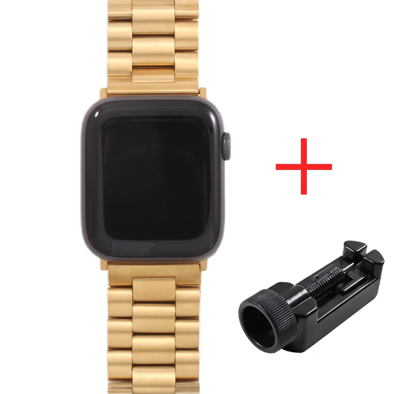 Ремешок для наручных часов Apple Watch, для детей 4, 5, 42 мм, 38 мм, версия 1/2/3 11 цветов металлический Нержавеющая сталь Ремешок Браслет ремешок для наручных часов iWatch серии 4 44 мм 40 мм - Цвет ремешка: 7JS with tools