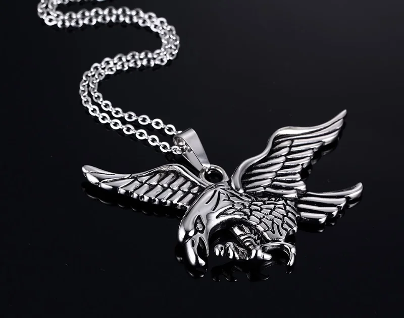 Мужские ожерелья 2020 подвеска в виде летающего орла из нержавеющей стали чокер