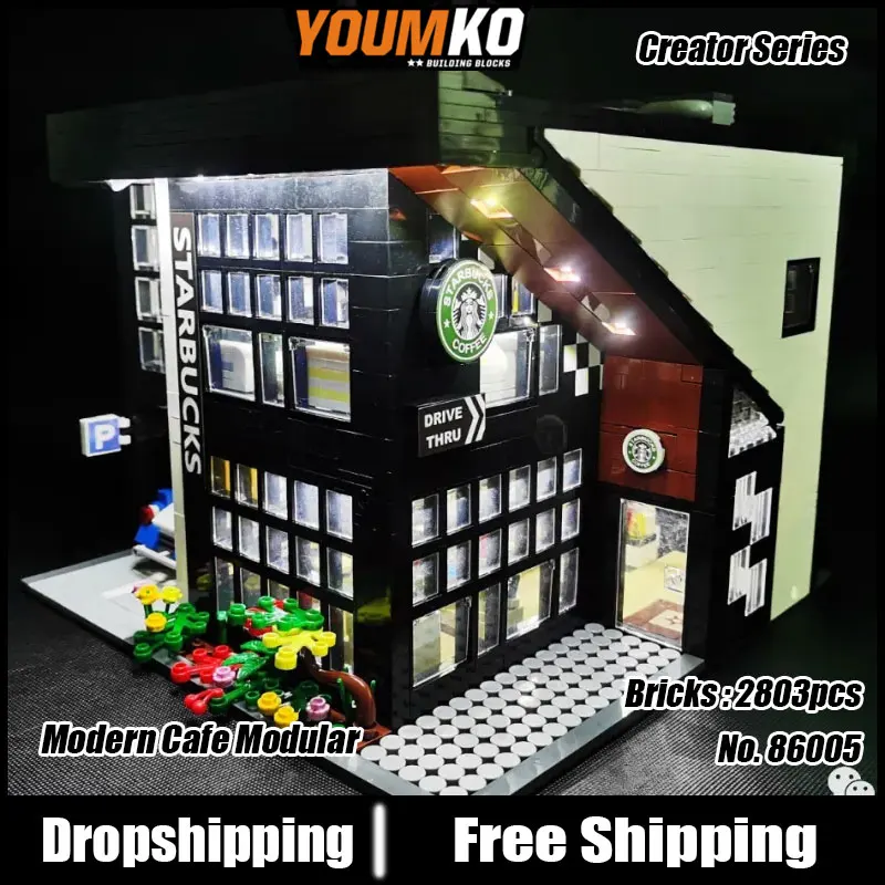 

Серия Idea, современный кафе, модульный, Корея, магазин Hogye DT, кофейня, строительные блоки, 2803 шт., кирпичи, игрушки для подарка