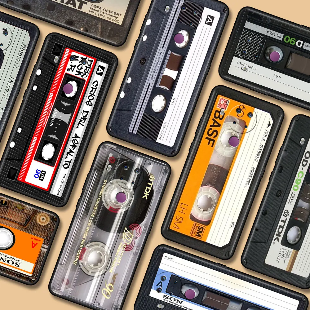 

Retro Cassette Tapes Case for Nokia G10 7.2 5.4 5.3 4.2 8.3 5G 3.4 3.2 1.3 1.4 X20 X10 G20 C20 C10 XR20 Soft Black Cover Coque