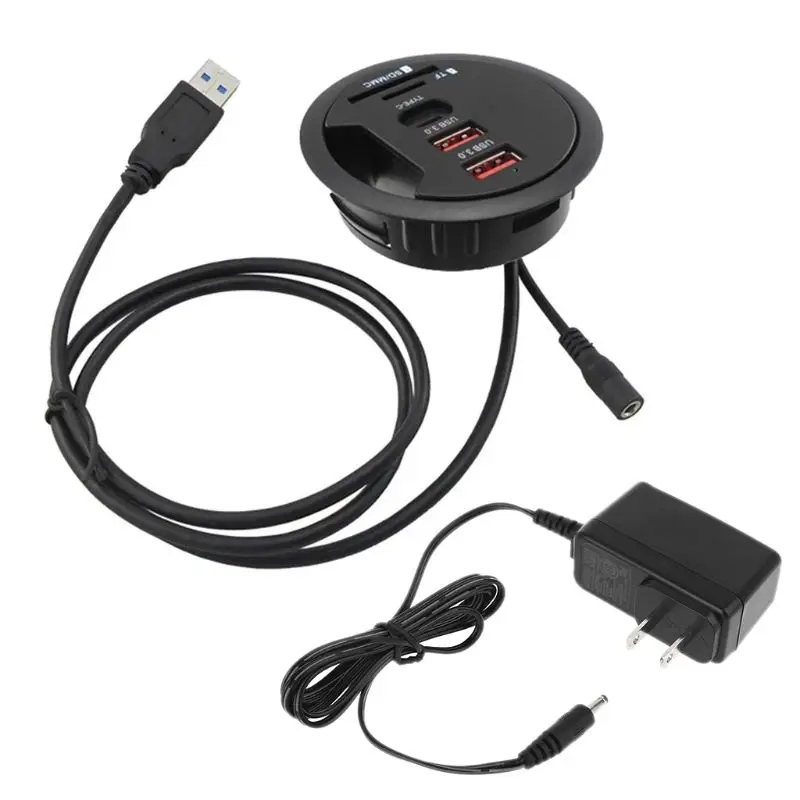 ЕС США крепление в стол USB 3 0 Тип C концентратор TF/SD кард ридер адаптер для ноутбука
