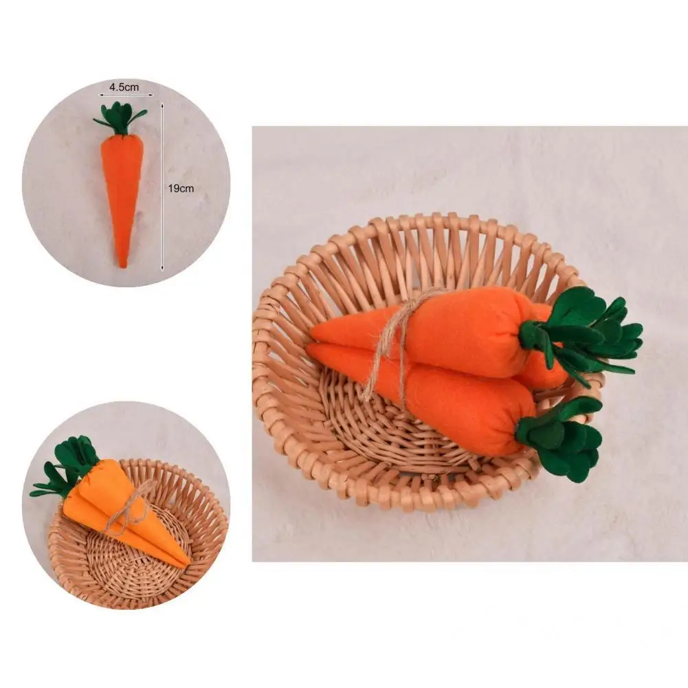 

Anti-wear 2 Colors Adorable Carrot Shape Fabric Art Decor for Banquet