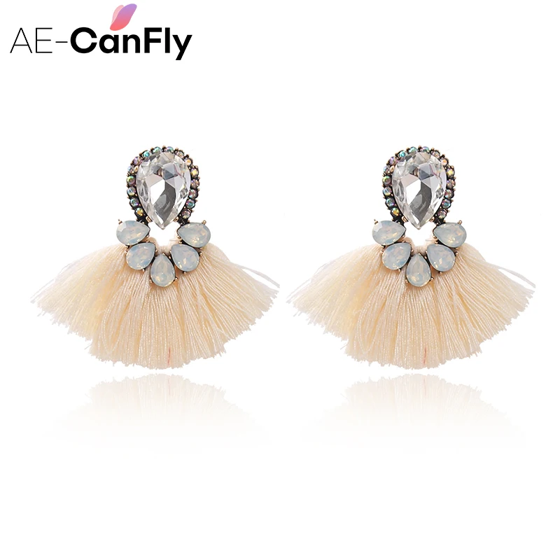 AE-CANFLY с украшением в виде кристаллов короткие женские серьги с кисточками 2020 Новое поступление oorbellen voor vrouwen модные ювелирные украшения, мас...