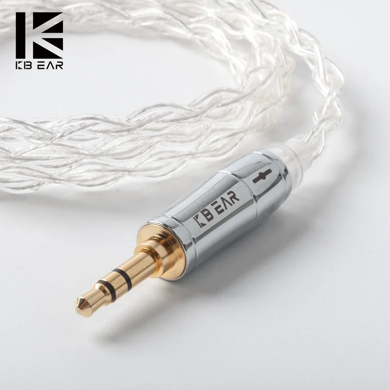 KBEAR limpid 4 ядра 4N 99.99% чистота Серебристые наушники кабель 3 5/2 5/4 мм MMCX/0 78 2Pin/QDC/TFZ для