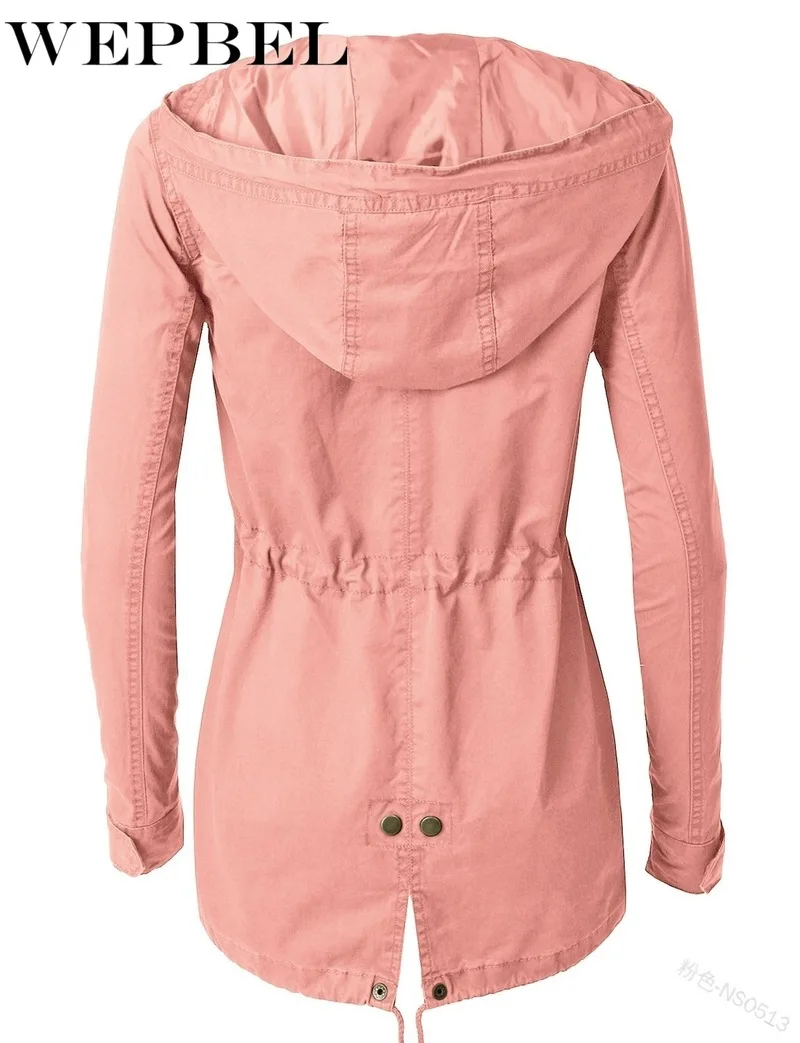 

WEPBEL Women Hooded Autumn Long Sleeve Jacket Ladies Zipper Trench Hoodies Moleton Feminine Oversize Coat Outerwear