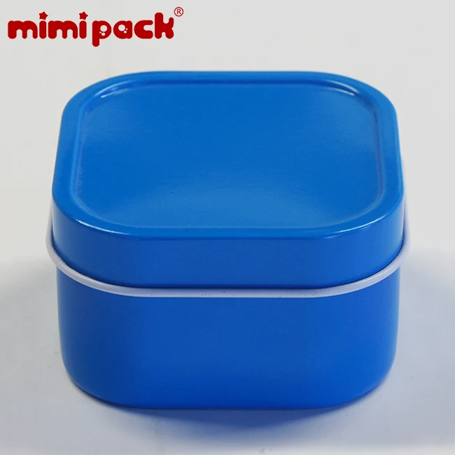 Azure 24-шт mimipack квадратной формы жестяная банка рождественские контейнеры для сувениров, специй, бальзамов, гелей, свечей, подарков, хранения(6 цветов - Цвет: Azure