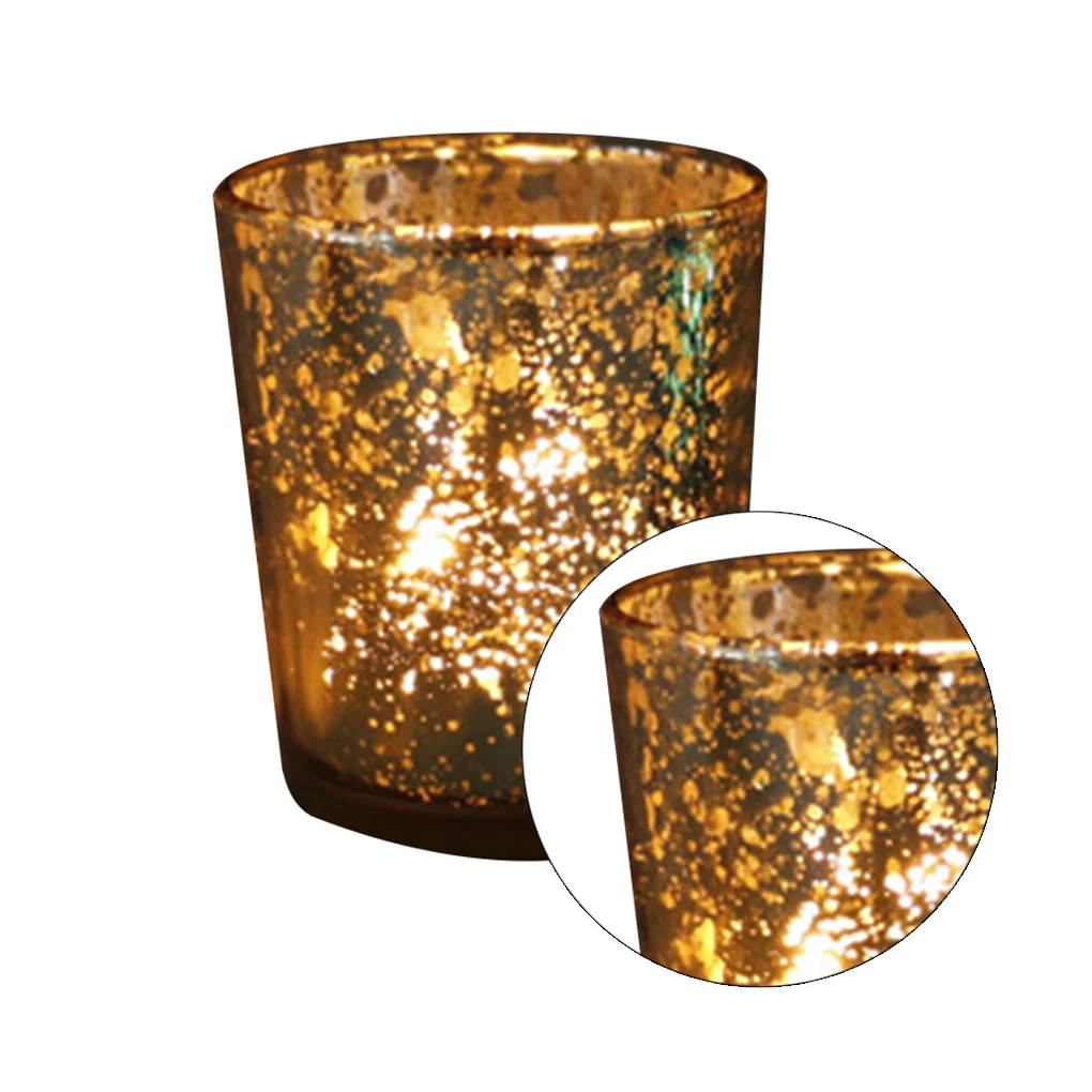

12pcs Candle Holders Plating Glass Tealight Candlestick Party Wedding Ornaments Home Decoration