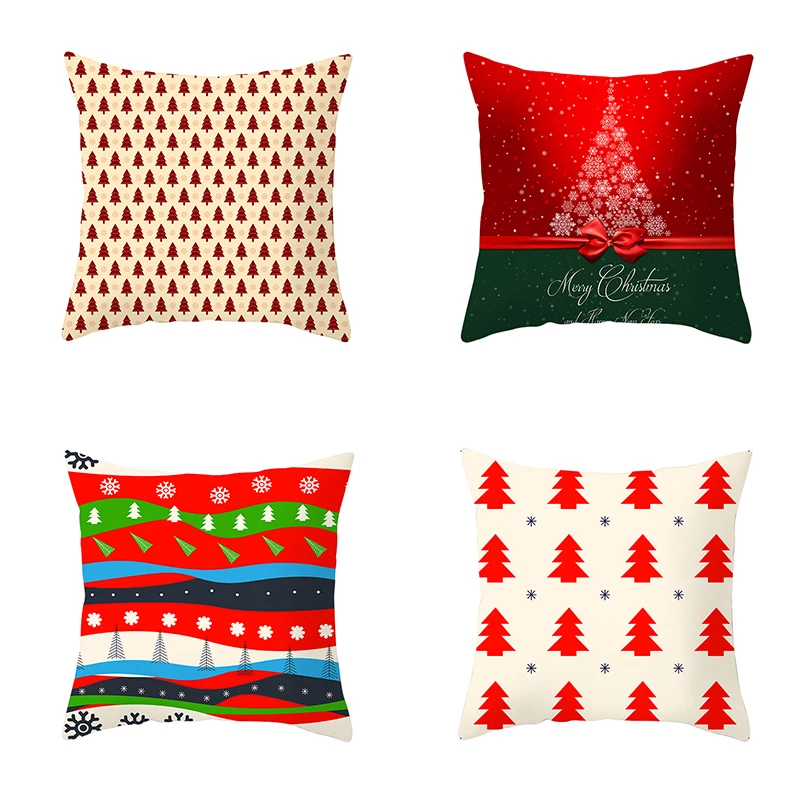 Рождественские красные наволочки с рождественским узором дерево украшение для