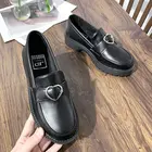 Туфли женские кожаные в форме сердца, лоферы на платформе, мягкая удобная Роскошная обувь без застежки, украшение, весна-осень