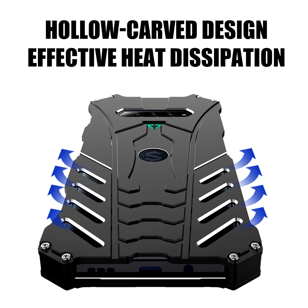 

Aluminium Metal Case for Xiaomi Black Shark 4 4 Pro Cover R-just Luxury Metal Armor Case With Kickstand Holder Coque Bumper Case