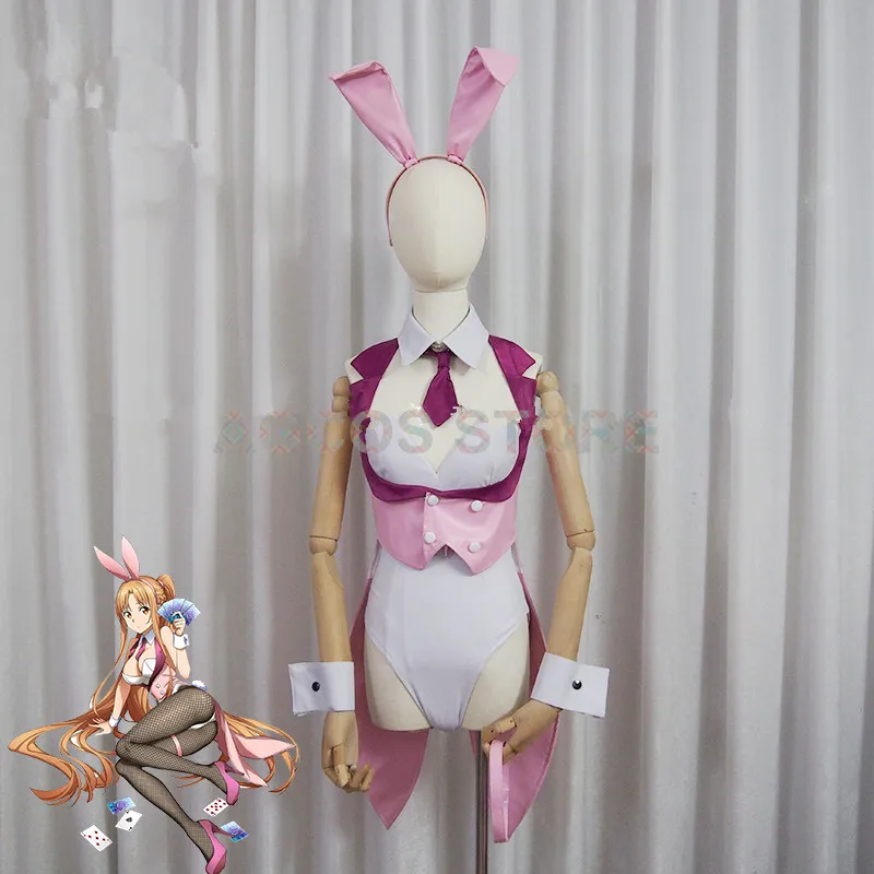 Женский костюм для косплея аниме меч AGCOS Yuuki Asuna Doujin Bunny