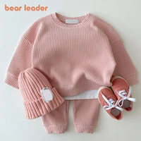bear leader baby girls boys autumn clothing sets fashion toddler casual patchwork t shirt pants clothes infant active suits 0 2y