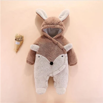 Newborn Baby Footies For Boys Girls Footies Infant Winter Warm Newborn Overalls Footies Baby Girl Boy Clothes 0-12 Months - Цвет: 02