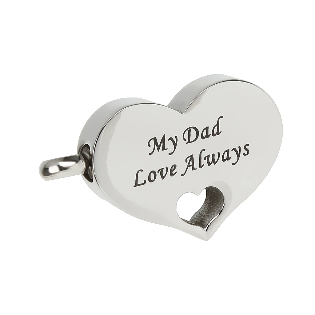 

4 Pieces Novelty Stainless Steel Heart Shape Cremation Keepsake Memorial Ash Urn Pendant for Necklace