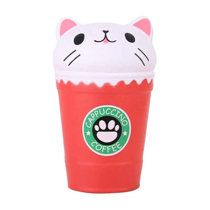 

New Cut Coffee Cup Cat Scented Squishies Slow Rising Squeeze Toy Collection Gift Stress Reliever Decor Squishy Kids Funny Gifts