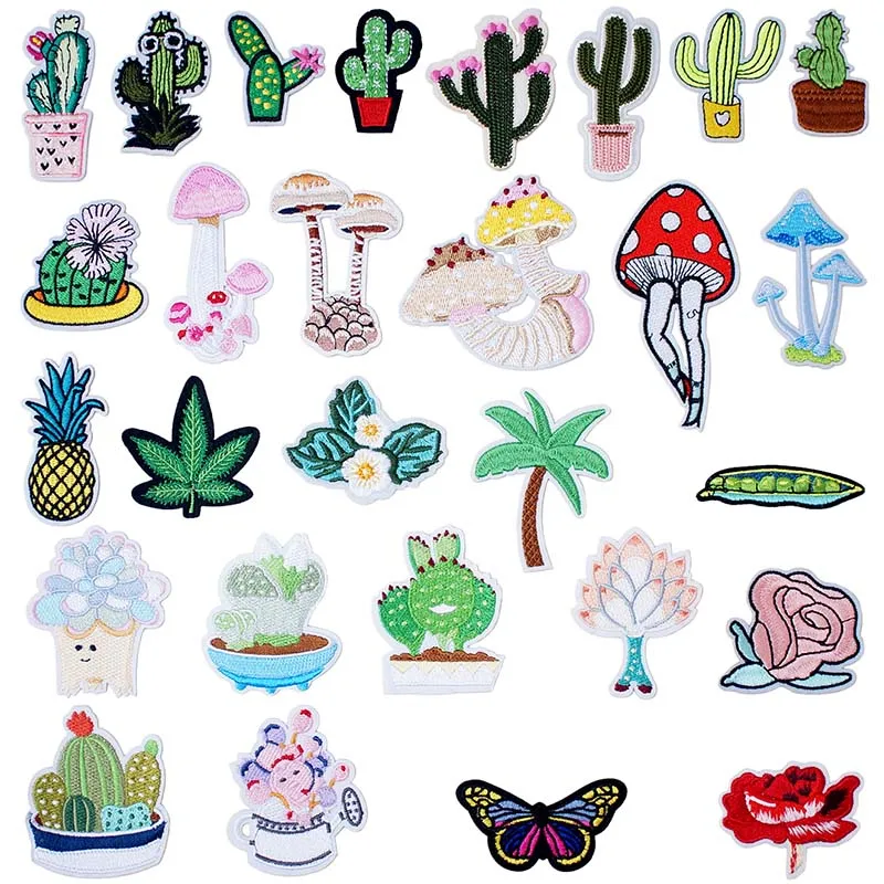 Кактус гриб железа на одежде стежка шва Ткань Текстиль украшение пальто верхнее