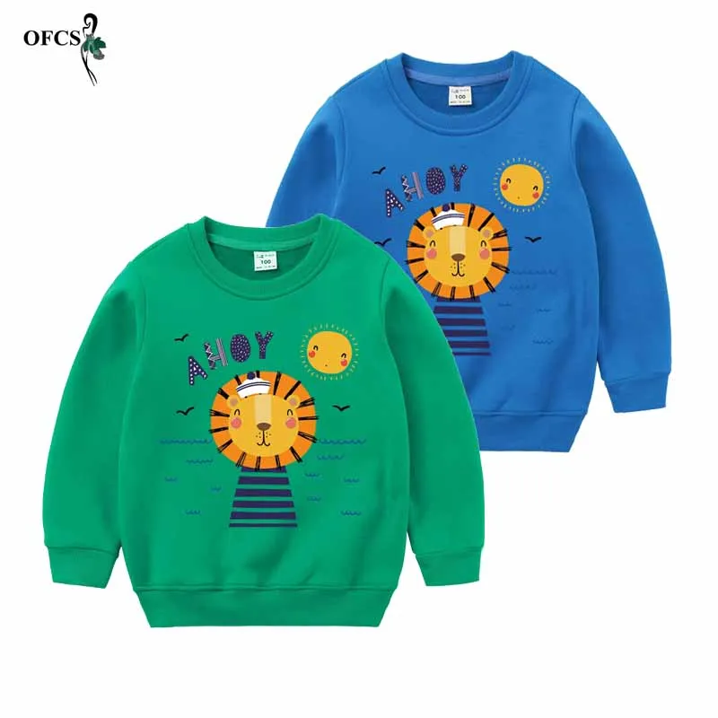 Пуловер с мультяшным принтом футболка Осеннее детское вязаное пальто топы