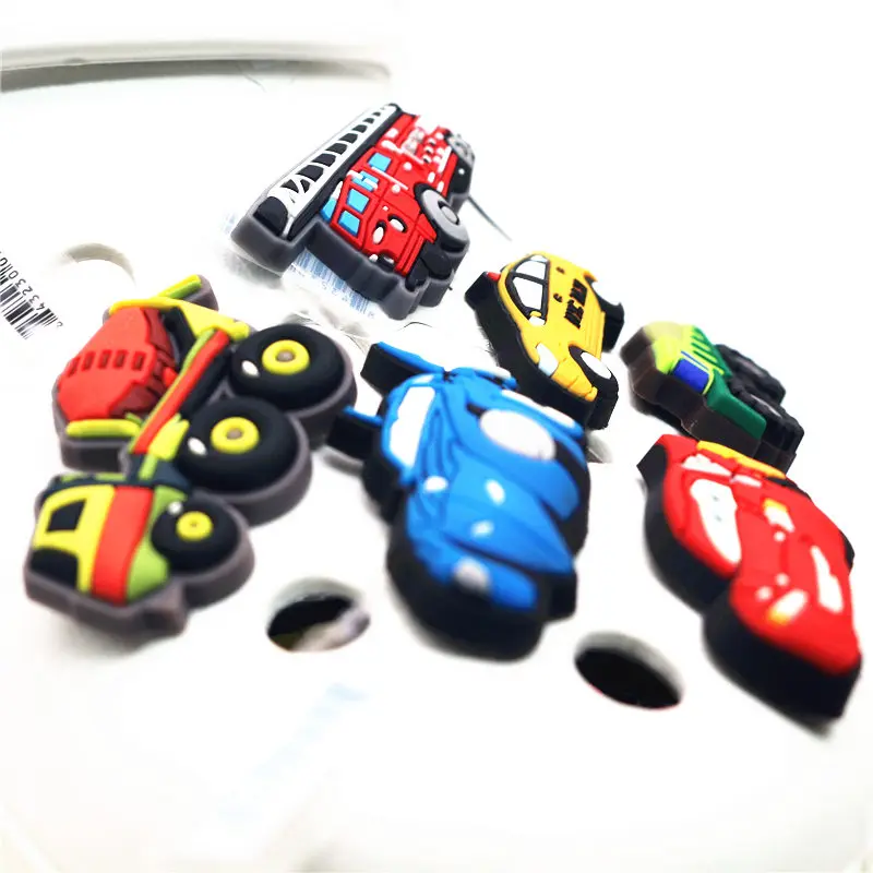 High Imitation Cars Model Shoe Charms Accessories Original Batmobile/Racing/Train Shoe Decoration for jibz Kids Party X-mas Gift