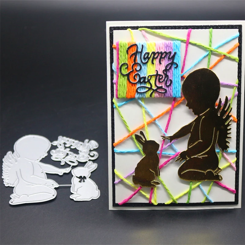 YINISE Metal Cutting Dies For Scrapbooking Stencils Angel Rabbit DIY Paper Album Cards Making Embossing Folder Die Cuts CUT Mold | Дом и сад