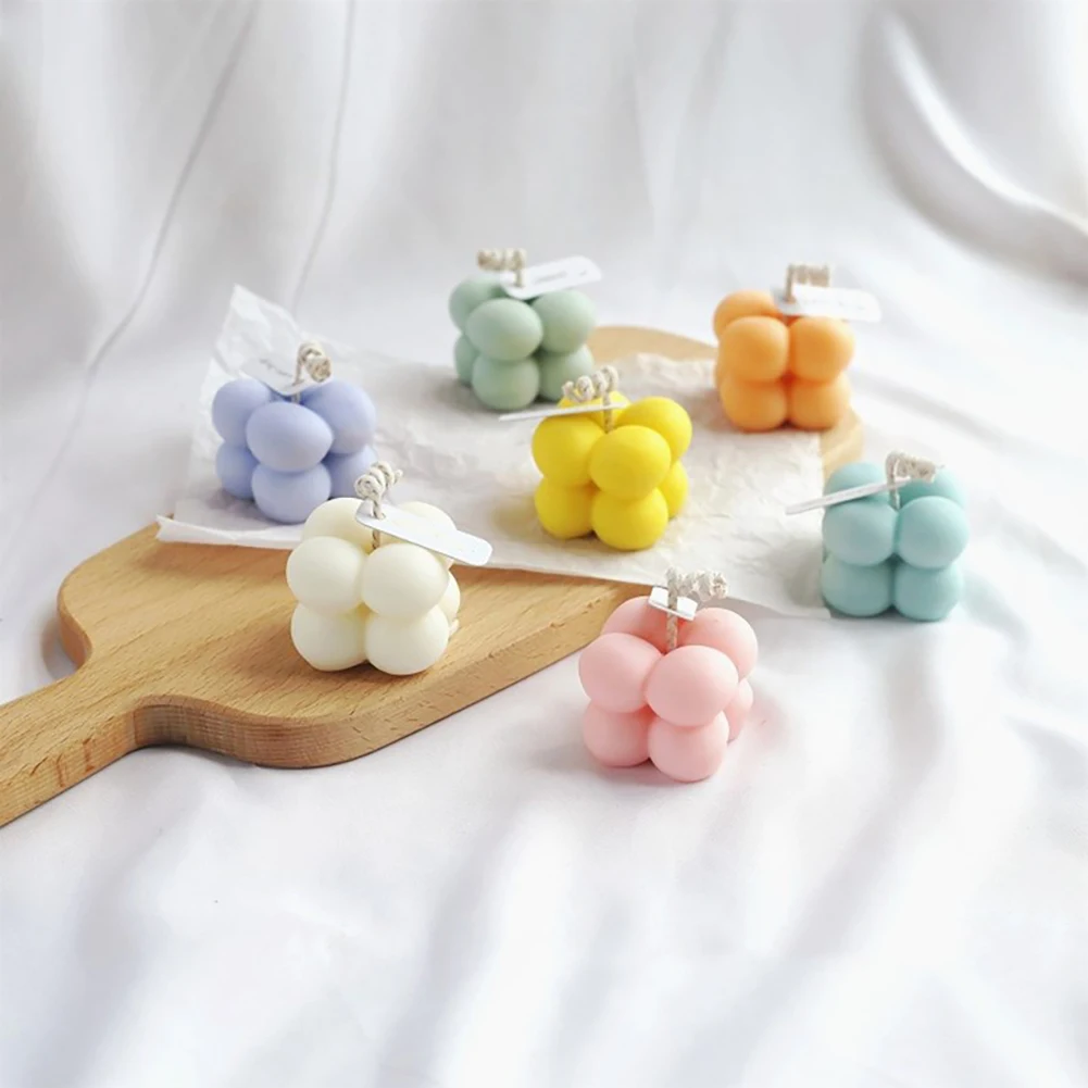 Свеча из соевого воска милая маленькая кубическая Геометрическая свеча воск