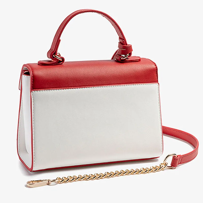 Контрастных Цвет сумка через плечо женская минималистическая Сумочка Изящные